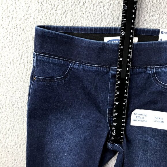 OLD NAVY Womens Size 4 Rockstar Raw/Cut Hem Dark Wash Ankle Jegging Jeans NEW - Picture 14 of 16